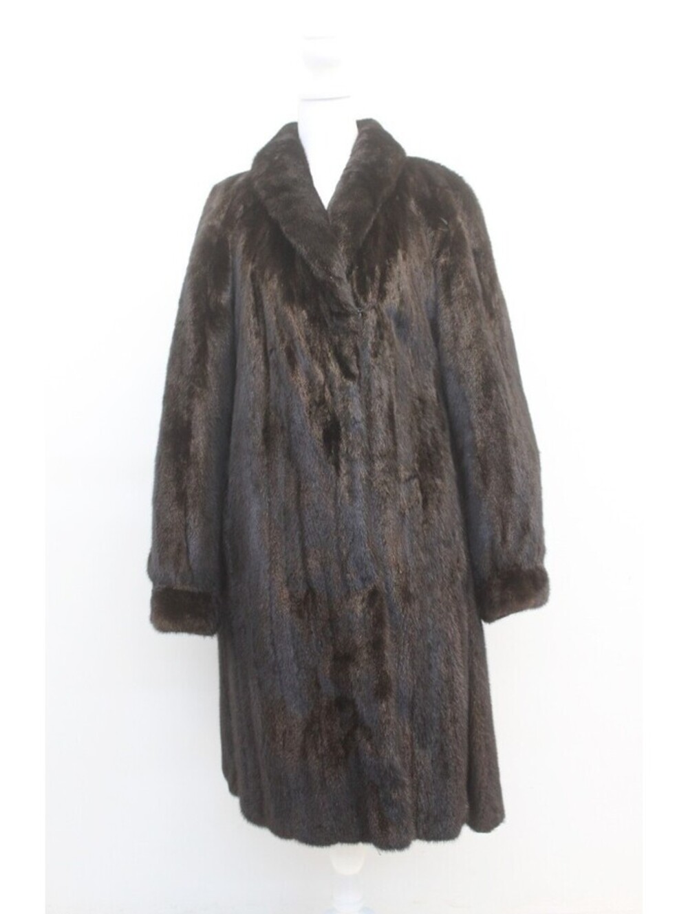 EXCELLENT CANADIAN DARK RANCH MINK FUR COAT JACKET WOMEN WOMAN SIZE 6 SMALL